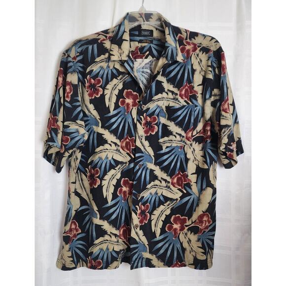 Haggar Other - Haggard 100% Silk Shortsleeve Mens Shirt XL - Tropical Print Button Down Pocket